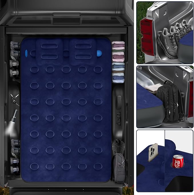 Umbrauto Truck Bed Air Mattress for 5.5-6.5ft Pickup Truck Bed, Cordless Pump Airbed Mattress with Accessories Kit for Outdoor Road Trip Travel