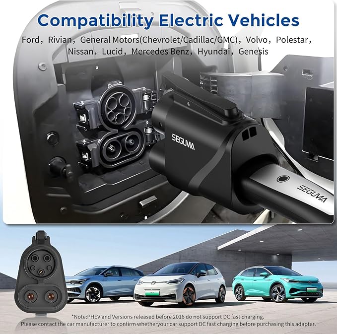 NACS to CCS1 Charging Adapter, 500A/1000V 250 kW DC Fast Charger Adapter Compatible with Tesla Superchargers Stations, Electric Vehicle Charging Adapter for Ford, Rivian, GM, Volvo, Polestar EVs