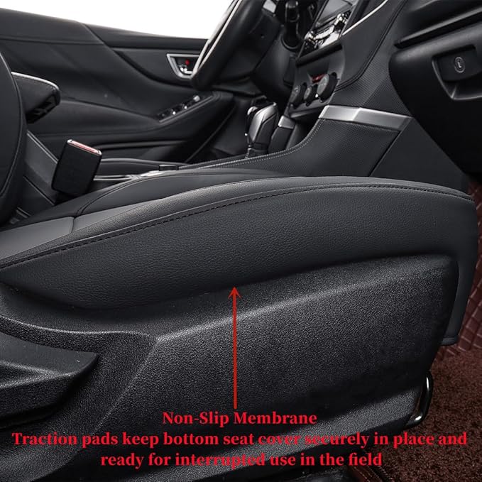 coverdream Forester Car Seat Covers Custom Fit for 2009-2013 Subaru Forester Seat Covers,Rear Seat Without Cup Holder,Full Coverage Waterproof Leather Seat Protector(Full Set,Black/Gray)