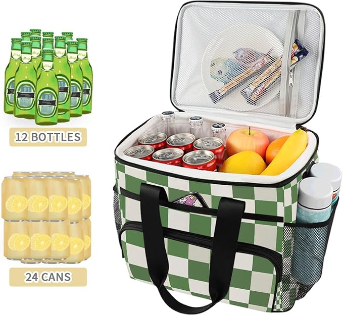 Cooler Bag Insulated Picnic Bag Large Lunch Box Reusable Tote Bag Soft Sided Portable Beach Cooler Grocery Camping