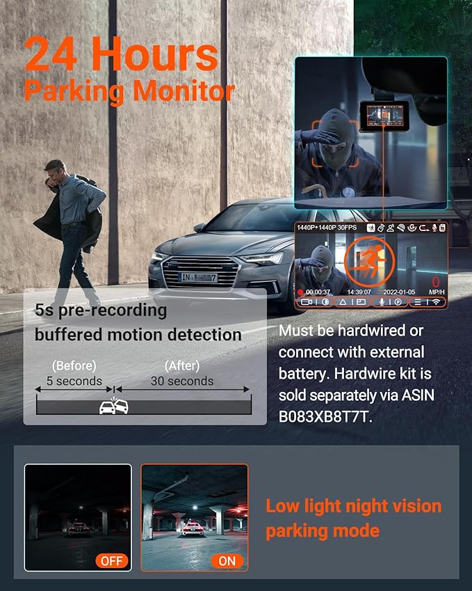 Vantrue E2 Dash Cam Front and Rear, 2.7K Upgrade Rear Cam, Dual STARVIS, 2.7K + 2.7K Dash Camera for Cars, Voice Control, WiFi, GPS, Night Vision, 24H Parking Mode, G-Sensor, 2.45" IPS, Support 512GB