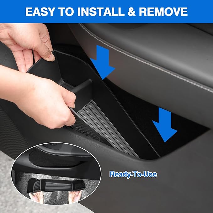Canvcle Car Door Side Storage Box and Trash Can for 2020-2024 Tesla Model Y (Not for Juniper) Accessories Front Rear Door Insert Tray Organizer Slot Storage Protector with Trash Can 6PCS