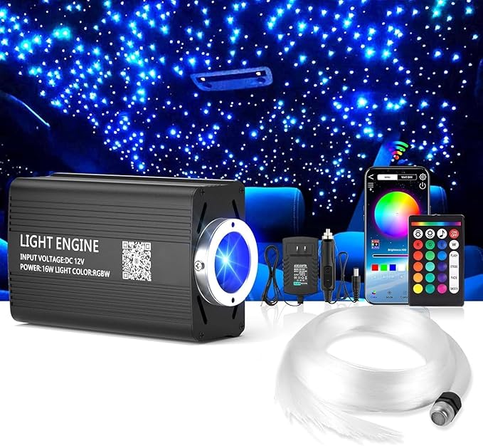 VASTFIRE Starlight Headliner Kit Twinkle + Music Effect,Smart APP/RF Remote Control, Easy DIY Star Headliner kit for Cars & Trucks Home Theaters Bed Room Ceiling Ambient Lighting