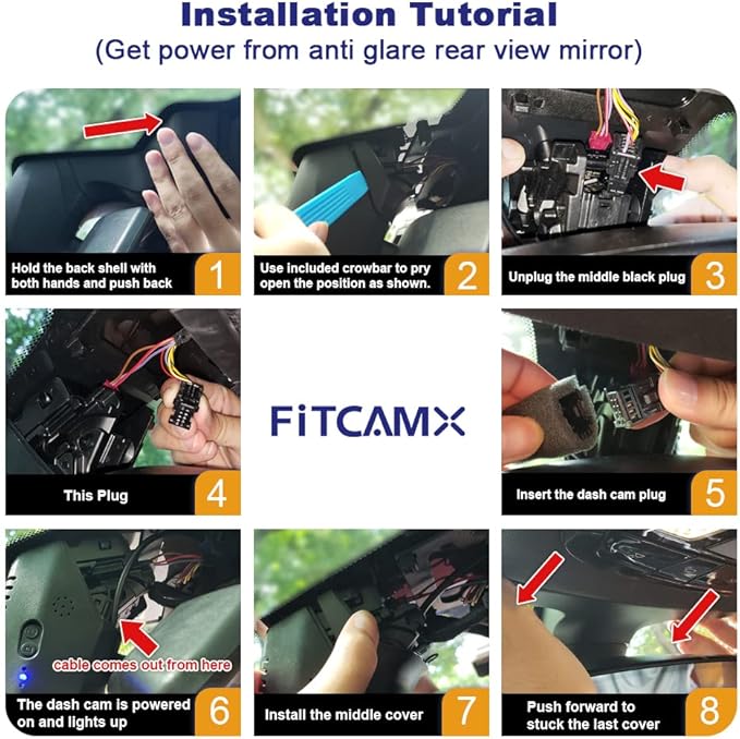 Fitcamx 2K Front and Rear Dash Cam Suitable for BMW 5 7 Series 2018-2023 530i 540i M550i 740i 750i M760i G30/G11, OEM Look, Dual 1440P+1080P HD Video, Loop Recording, WiFi & APP, G-Sensor, 64GB Card