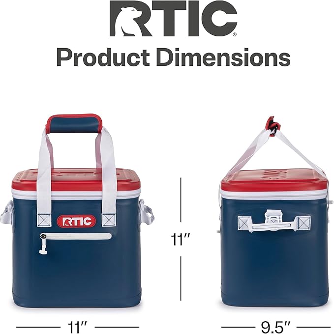 RTIC Ultra-Tough Soft Cooler 12 Can, Insulated Bag Portable Ice Chest for Lunch, Beach, Drink, Beverage, Travel, Camping, Picnic, Car, Trips, Floating Cooler Leak-Proof with Zipper
