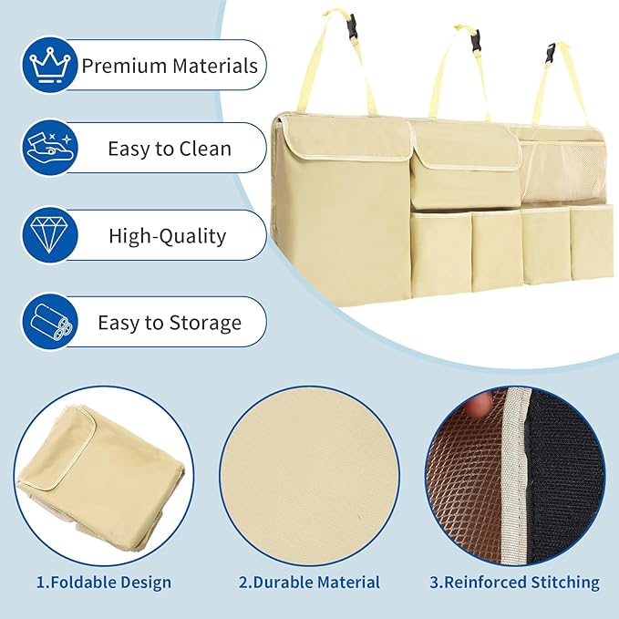 Car Trunk Organizer Backseat Hanging Organizer with Storage Pockets for Subaru Crosstrek, Forester, Outback, Ascent 2000-2024 2025 Car Accessories