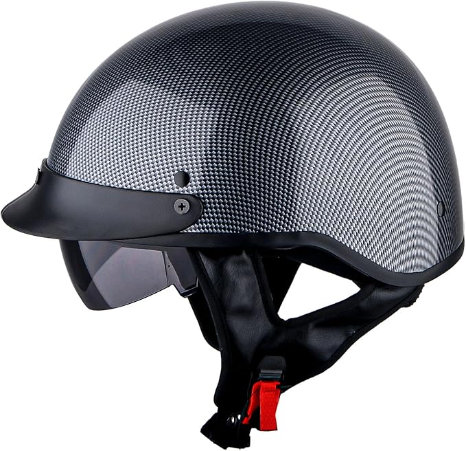 1Storm Motorcycle Half Face Helmet Mopeds Scooter Pilot with Retractable Inner Smoked Visor