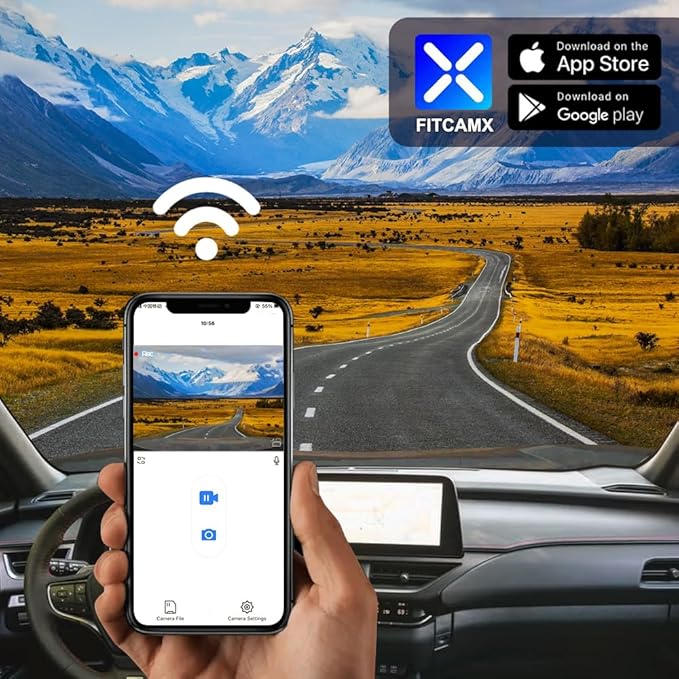 Fitcamx Front 4K+Rear 1080P Dash Cam Adapts for Lexus UX 2025-2026 300h Premium F Sport Handling Design, OEM Look, 2 Way HD Video, WiFi & APP, Loop Recording, Gravity Sensor, Easy to Set, 128GB Card