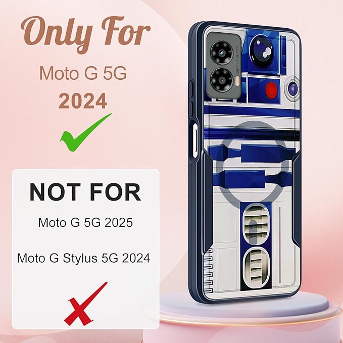 for Moto G 5G 2024 Case - Compatible with MagSafe Women Girls Boys Cute Magnetic Protective Phone Cover Cool Blue Unique Heavy Duty Shockproof Design for Motorola Moto G 5G 2024 Cases