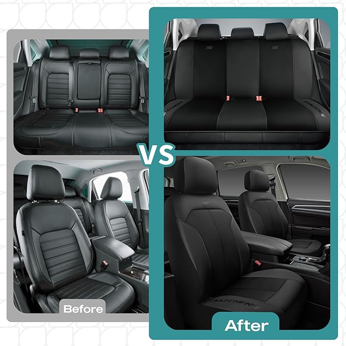 Skechers Car Seat Covers,GOGA Mat Oxford Cloth Seat Covers,Waterproof Car Seat Covers Full Sets,Automotive Universal Fit Seat Cover for Most Cars, Suvs, Trucks,Black