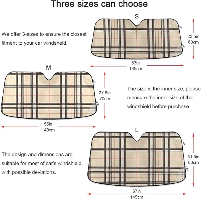 Colorful Plaid Texture File Sunscreen Automotive Interior Sun Protection Protector de sol para carro