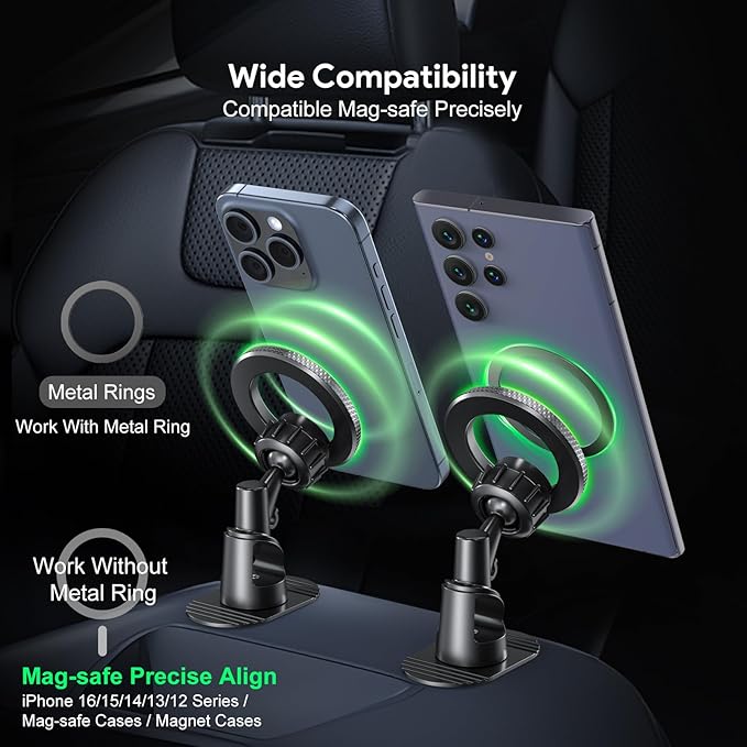 Esoulk Stick On Magnetic Car Phone Holder, Dash Mount Phone Holder, Phone Stand for Car Dashboard, MagSafe Car Mount, Hands Free Car Cell Phone Holder for iPhone17Pro/16/15/14/13/12 Series