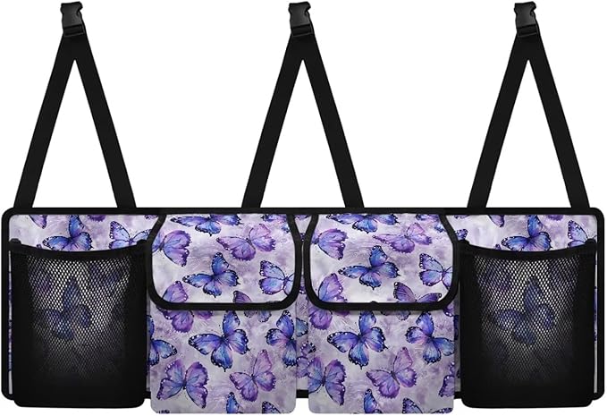Butterfly Car Trunk Hanging Organizer with Adjustable Straps, Stylish Trunk Seat Organizer, Butterfly Car Accessories for Women, Make Your Cars Look Neat and Tidy