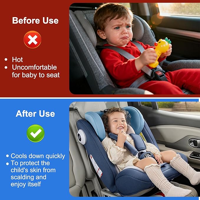 Baby Car Seat Sun Shade Cover - Keep Baby's Carseat Cooler Foldable PET Aluminium Cover for UV Protection, Dust