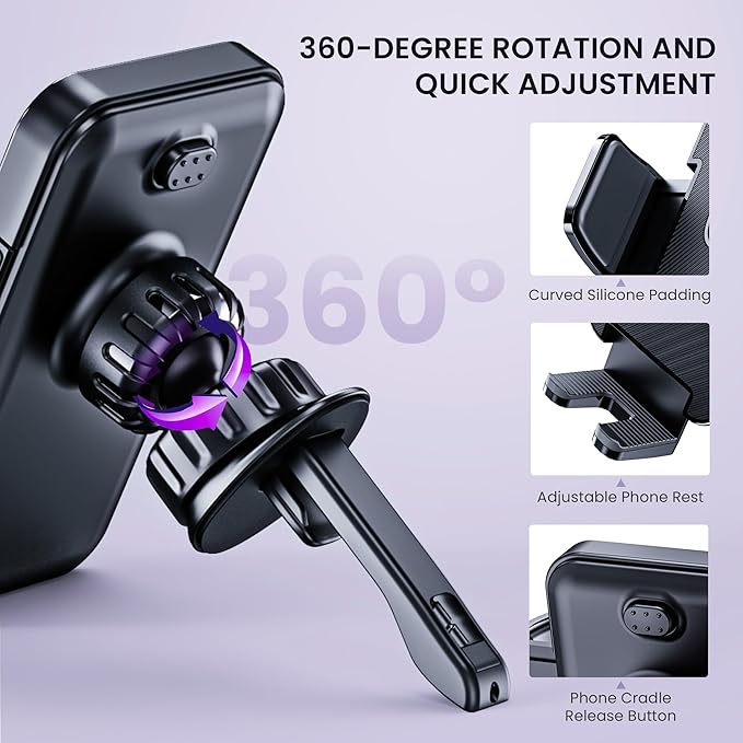 FESIYOYE Car Phone Holders for Car Air Vent Phone Mount Universal Automotive Accessories Car Mount Cradles Fit for iPhone Android Smartphones