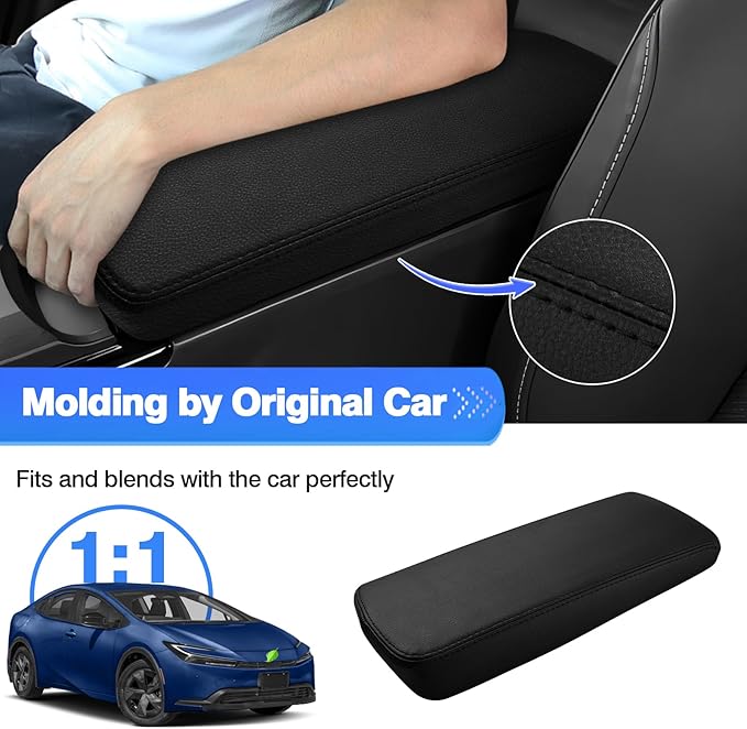 Autorder Center Console Cover for 2023-2025 2026 Toyota Prius Accessories Armrest Cover Anti-Scratch Middle Console Pad Leather Armrest Protector