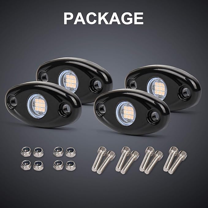 Rock Lights Pink with Light Purple 12 Pods Pure Pink LED Rock Lights IP68 Waterproof 47inch Extension Wires for Trucks UTV ATV SUV Boat Pickup Car Fender Exterior Lighting Kit