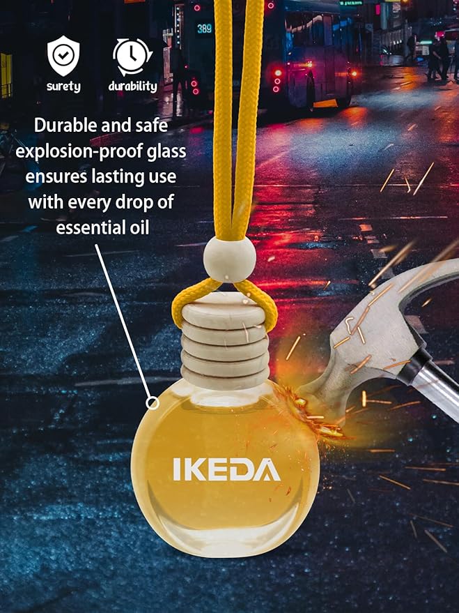 Ikeda Car Air Freshener: Hanging Car Smell Air Freshener | 10ml Hanging Car Perfume | Long Lasting Fragrance | Strong Scents Diffuser for Auto Home (Hami-melon)