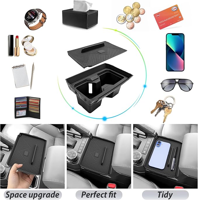 SKTU 2025 2026 4Runner Center Console Organizer for 2025 2026 Toyota 4Runner/ 2024-2026 Toyota Tacoma Center Console Cup Holder Privacy Storage Box 2025 2026 4Runner Accessories Cup Holder