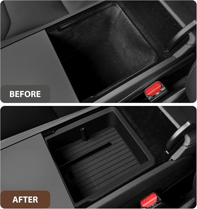 Center Console Organizer Tray for Tesla Model Y Juniper Accessories 2025 2026 and Model 3 Highland Accessories 2024 2025 2026 for Tesla Accessories Cup Holder Matte Black (3PCS)
