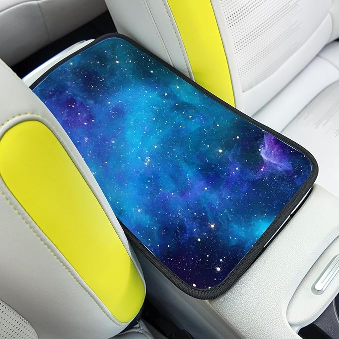 Car Center Console Cover,Nebula Galaxy Auto Center Console Pad,Armrest Cover Protector for Vehicle SUV Truck Car