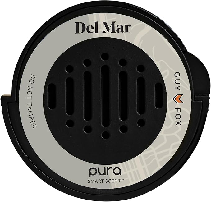 Pura & GUY FOX Car Scent Refill - Fragrance for Pura Car Diffuser - Clean & Safe Luxury Diffuser Scent - Long-Lasting Fragrance for 30 Days of Aroma - Spring & Summer Refills - Del Mar
