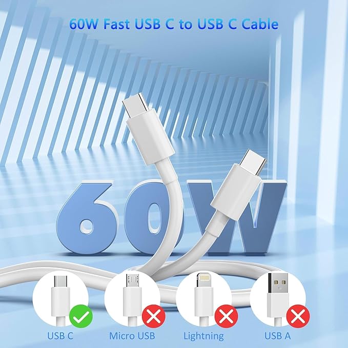 iPhone 17 16 15 Fast Charger, 2-Pack 20W USB C Wall Charger Plug with 6FT Type C High-Speed Fast Charging Cable for Apple iPhone 17 Pro Max/Pro/Air,iPhone 16/15 Pro Max/Pro/Plus/iPad Pro/Mini/AirPods