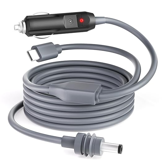 Starlink Mini Cable Car Charger USB C to DC Power Cable 2 in 1 Starlink Mini DC Power Cord 100W USB Type-C Car Cigarette Lighter 18AWG 10FT