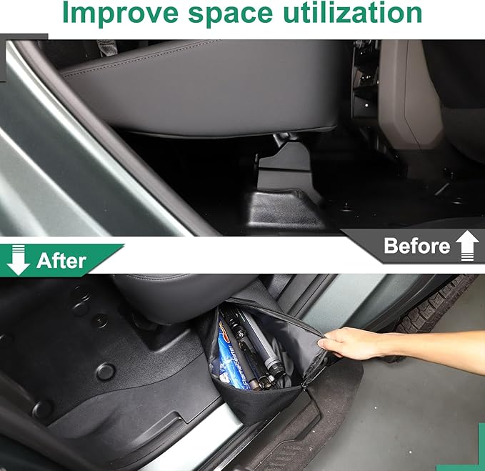 Under Seat Organizer for Hummer EV Accessories Backseat Rear Hidden Under Seat Storage Bags Portable Waterproof Foldable Storage Tool with Handle for Hummer EV SUV Pickup 2024 2025 2026 (A/2Packs)