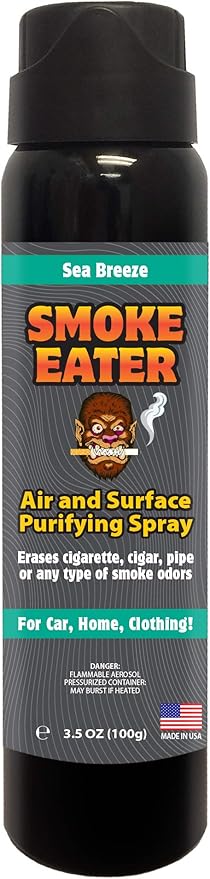 Smoke Eater Odor Eliminator Aerosol Spray, Lavender Chamomile, 3.5 oz — Tea Tree Oil Breaks Down Smoke at the Molecular Level