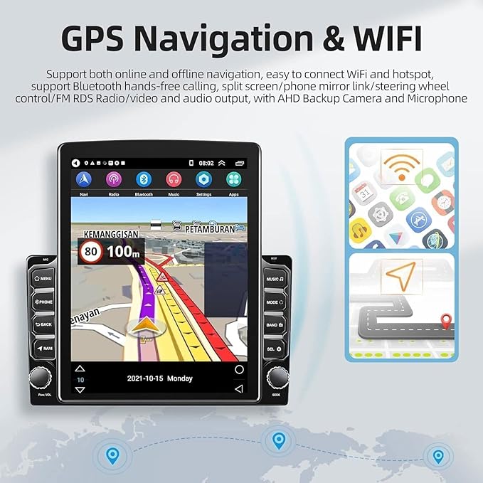 Android 14 Car Stereo Radio fit for Ford F150 F-150 2004 2005 2006 2007 2008 9.7" Touch Screen Car Radio Multimedia Player with Wireless Carplay & Android Auto WiFi Bluetooth GPS Backup Camera