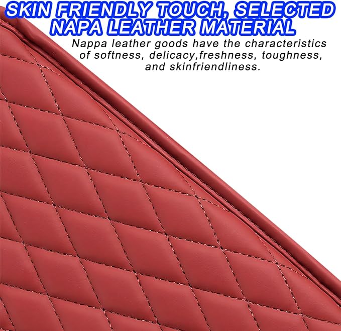 Mandark Car Center Console Cover, Microfiber Leather Vehicle Armrest Protector Cushion with 2 Storage Bags, Auto Interior Arm Rest Seat Box Pad Accessories, Universal for SUV, Sedan, Truck (Wine Red)