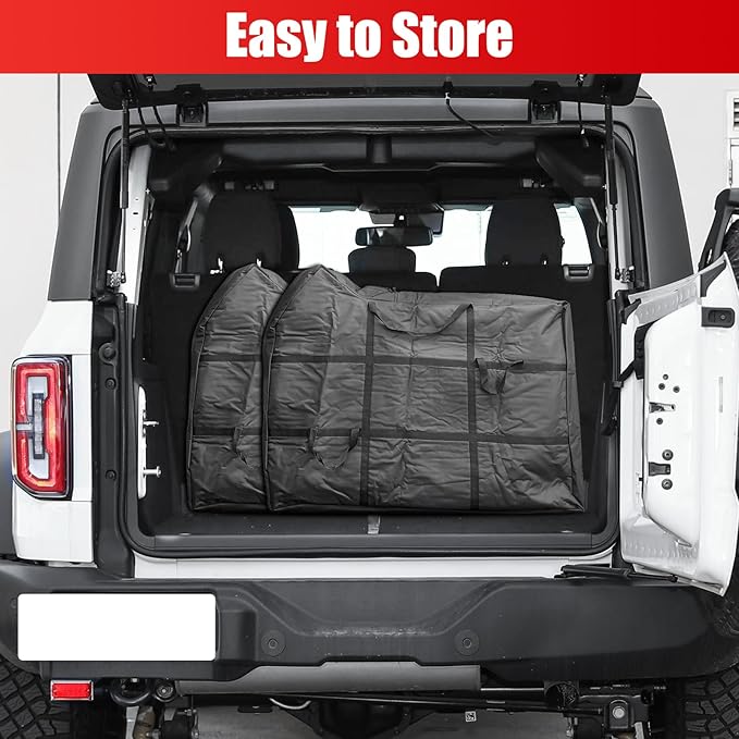 Front Door Storage Bag 2Pcs Compatible with Ford Bronco 2024 2023 2022 2021, Fit Bronco Accessories 4-Door,Portable Door Storage Bag
