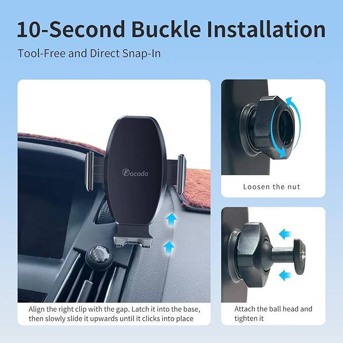 Car Phone Mount for Ford Focus MK3/MK3.5 2012–2018 (RS / SE / ST), Passenger-Side Dashboard Phone Holder,Does Not Block Airflow,360° Rotating Hands-Free Cell Phone Mount, Focus Interior Accessories