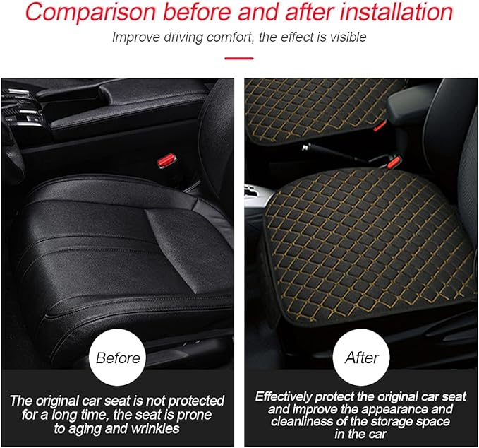 Moly Magnolia Car Seat Cover/Protector, Car Seat Cushion, Breathable, Comfort, Universal for Most Vehicles, Automotive Interior Seat Protector, Car Seat Cover for Men and Women (Black/Gold)