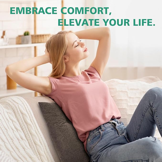 Shinnwa Lumbar Support Pillow for Office Chair, Memory Foam Back Support Pillow for Back Pain Relief, Car, Chair and Couch, 15x17.5x4.5in, Brown