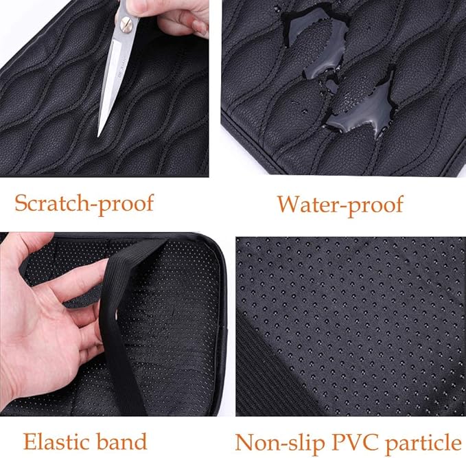 Auto Center Console Cover, Console Cover Armrest Pads, PU Leather Car Armrest Seat Box Pad Cushion Protector Universal Fit (Black)