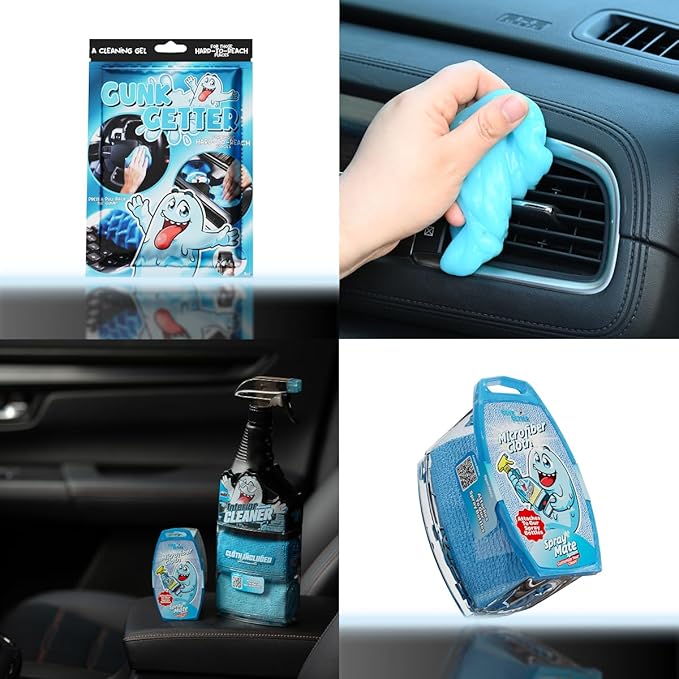 Car Cleaning Kit - Car Accessories for Interior and Exterior Cleaning, Glass Cleaner, Car Wipes, Auto Essentials