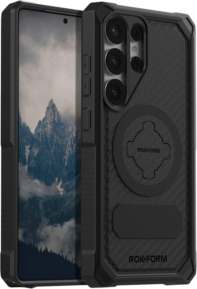 ROKFORM Rugged Protective Case Compatible with Galaxy S25 Ultra, Magnetic Cover with Twist Lock, Drop-Tested Armor (Black) | Magnetic Cover, with Twist Lock, Drop Tested Armor