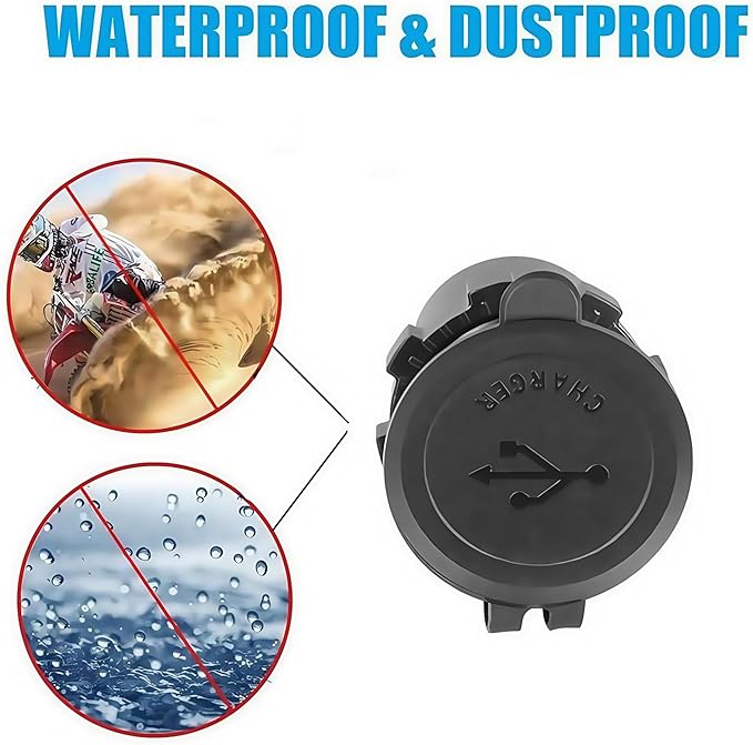 45W PD & 18W QC3.0 USB Laptop Car Charger Power Socket, Marine Type-C/USB C Port Fast Charging Adapter, 12V USB Power Outlet with ON/Off Switch Button Waterproof Cover for Boat RV Truck Golf (Red)