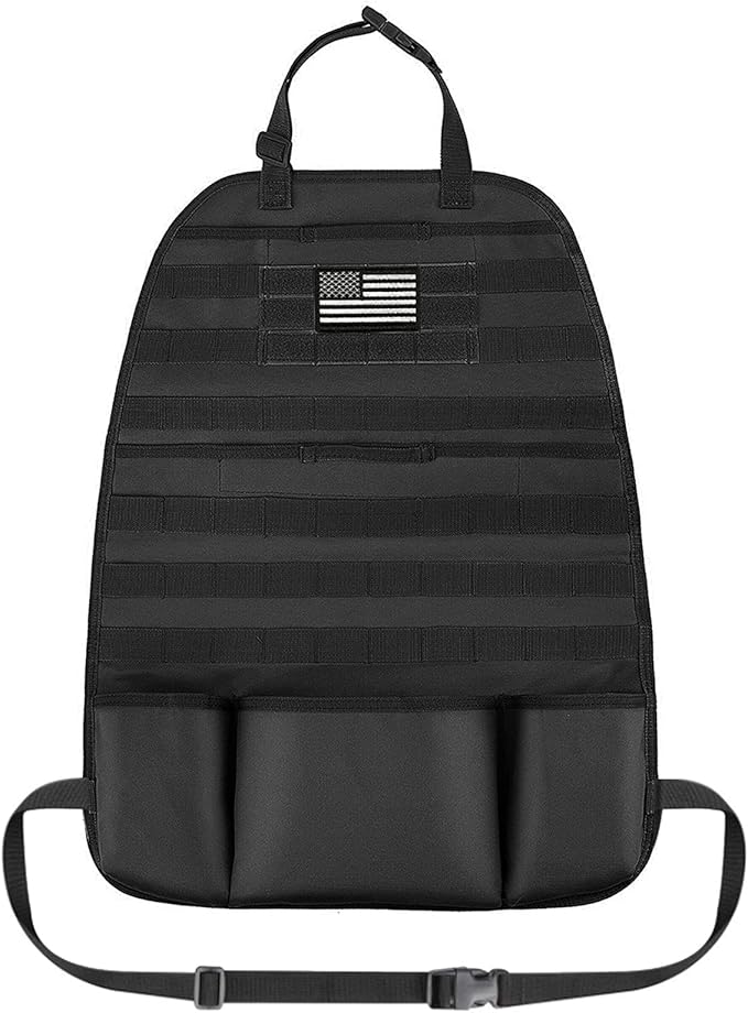 Upgrade 1000D Molle Seat Back Organizer with Pouches, Tactical Molle Vehicle Panel Car Seat Cover Protector Seat Back Organizers