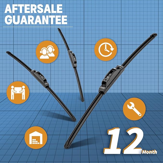 MIKKUPPA 26"+17" Windshield Wipers with 12" Rear Wiper Blade Replacement for 2013-2021 Nissan Rogue Pathfinder, 2014-2020 Infiniti QX60, Windshield Wipers Blades Kit - U/J Hook All Season, Pack of 3