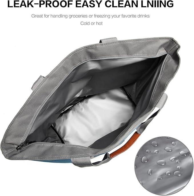 Insulated Cooler Bag Reusable Grocery Tote Bags Transport Large Lunch Box for Women