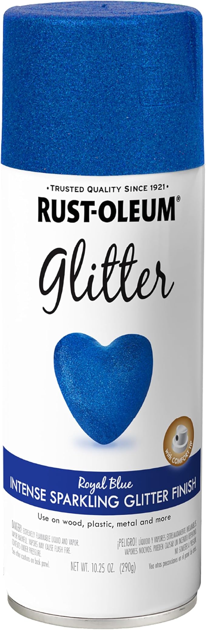 Rust-Oleum 299425 Specialty Glitter Spray Paint, 10.25 Oz, Royal Blue