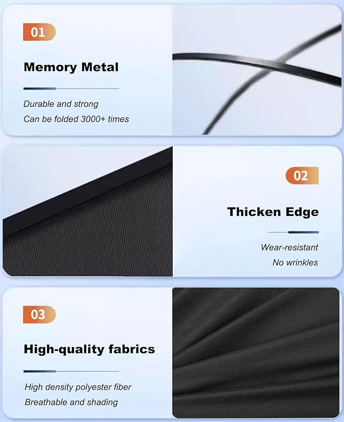 Car Sunroof Compatible with Q5 2017-2009 5-Door SUV, Foldable Glass Roof Sunshade with Storage Bag, Heat Insulation Sun Protection Roof Interior Sunshade, Black