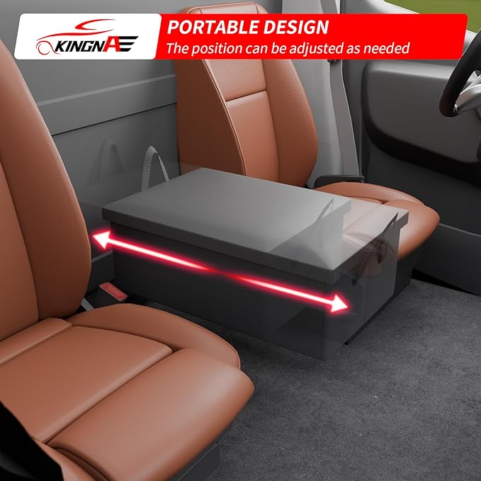 Center Aisle Storage Box Compatible with 2017-2026 Ford Transit First Row Foldable Aisle-Mount Storage Box Replaces the Console Organizer for 2025 Transit Accessories