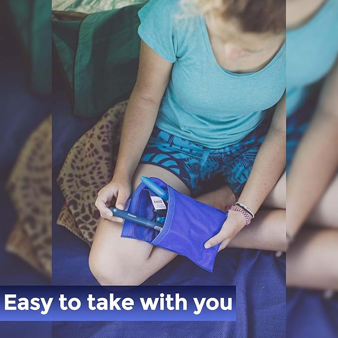 FRIO Cooling Wallet - Insulin Cooler for 45+ Hours of Stress Free On The Go - Blue - Large