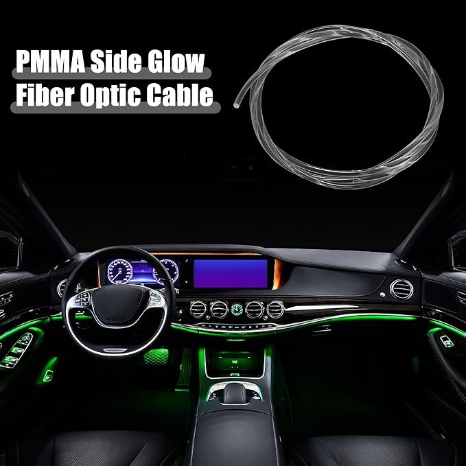 ACROPIX 1.5m 4.92ft 4mm 0.16" Transparent Universal PMMA Optic Fiber Side Glow Cable Fiber Optic Cable for Car - Pack of 1