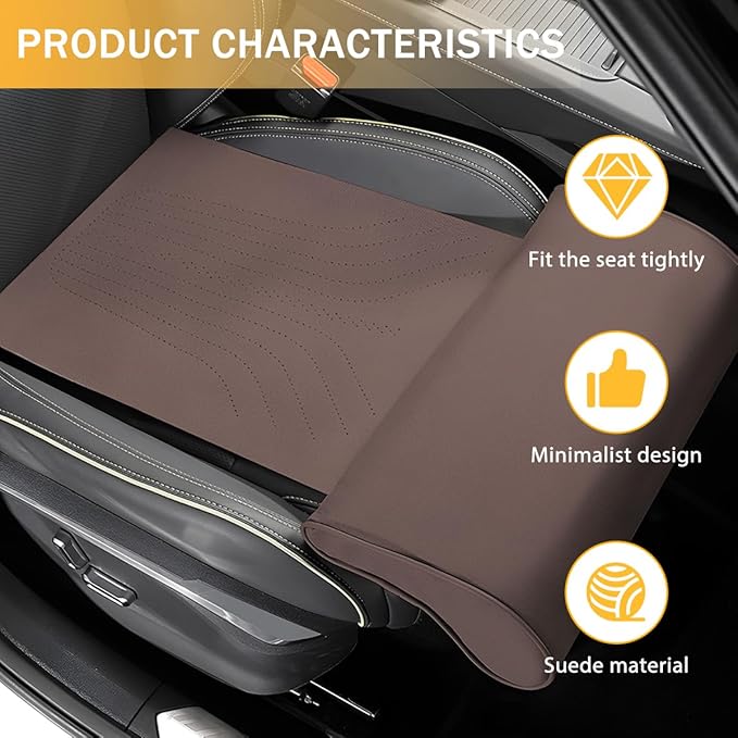 HZEL Car Seat Extender Leg Support Cushion, Lengthen Memory Foam Vehicle Front Seat Leg Support Extension Pad for Driving, Comfortable Automobile Extended Thigh Pillow, Universal Fit (Coffee)