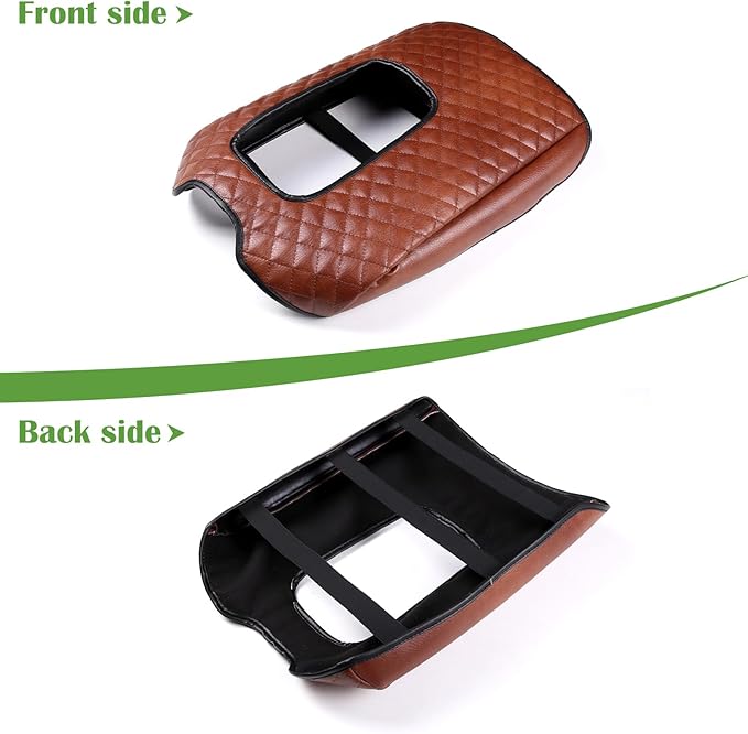 LLKUANG Car Center Console Armrest Cover Pad Fit for Toyota Tundra 2007-2021 Waterproof Leather Seat Armrest Box Cushion Pad Protector (Brown)
